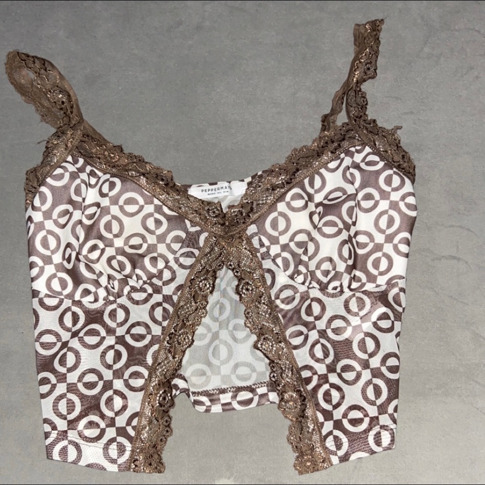 Pepper Mayo brown and white tank